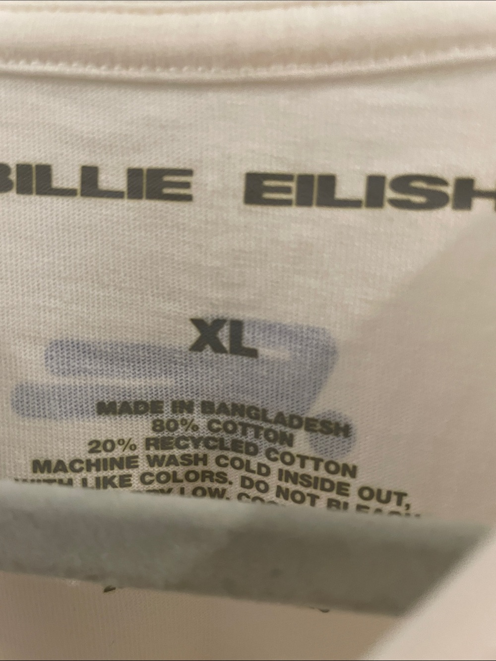 Brand New!!! Billie Eilish Cream Short-Sleeve Graphic Tee with Blue Text